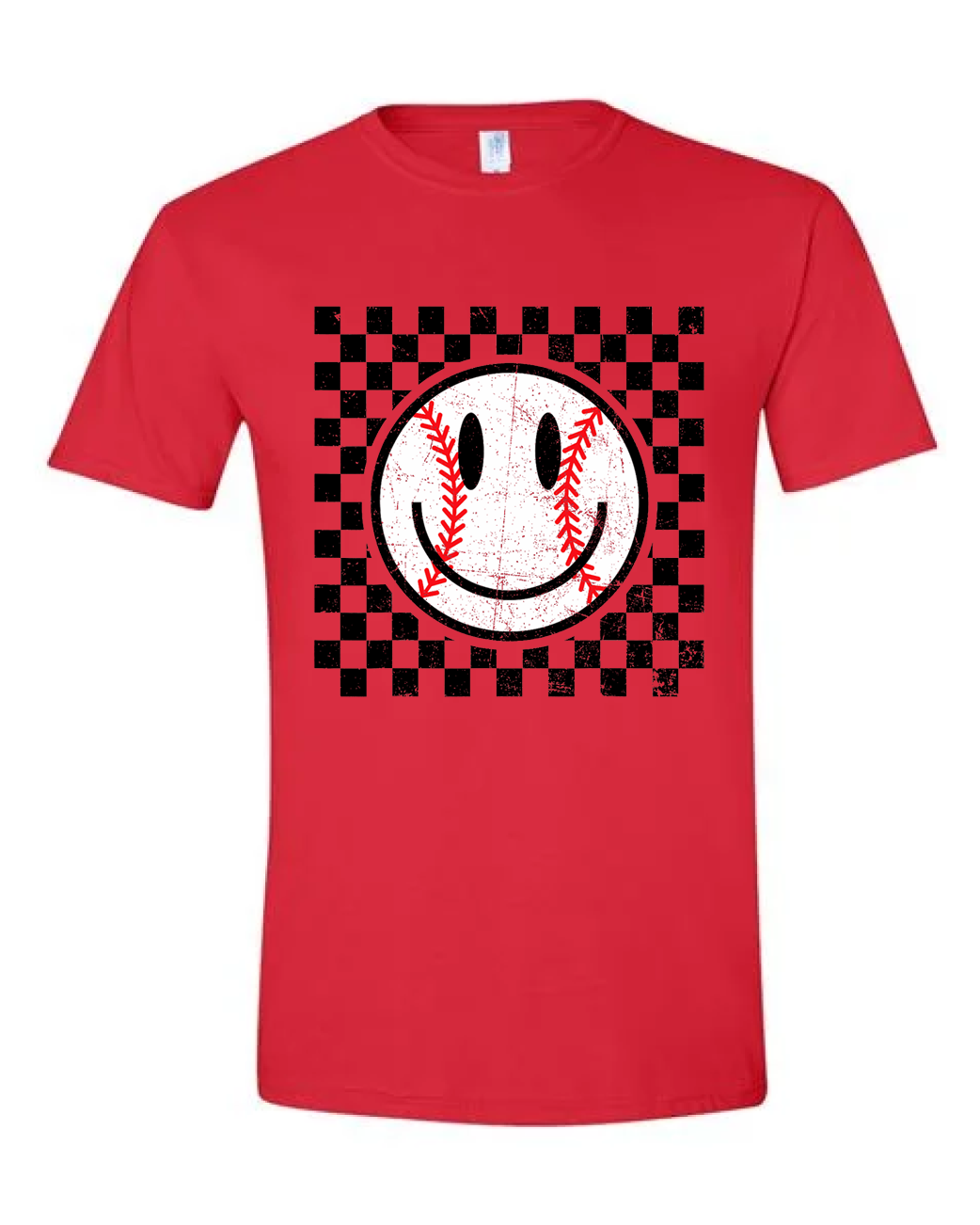 Baseball Smiley (Checkered) Tee