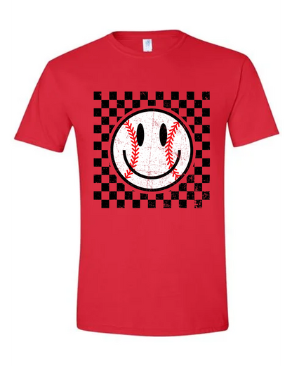 Baseball Smiley (Checkered) Tee