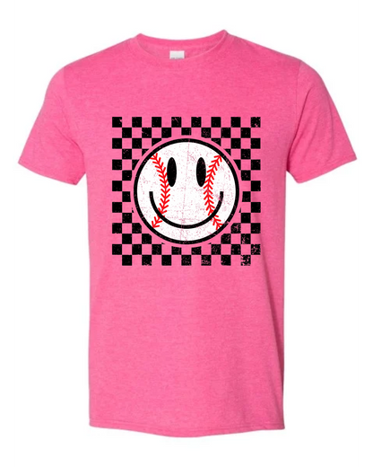 Baseball Smiley (Checkered) Tee
