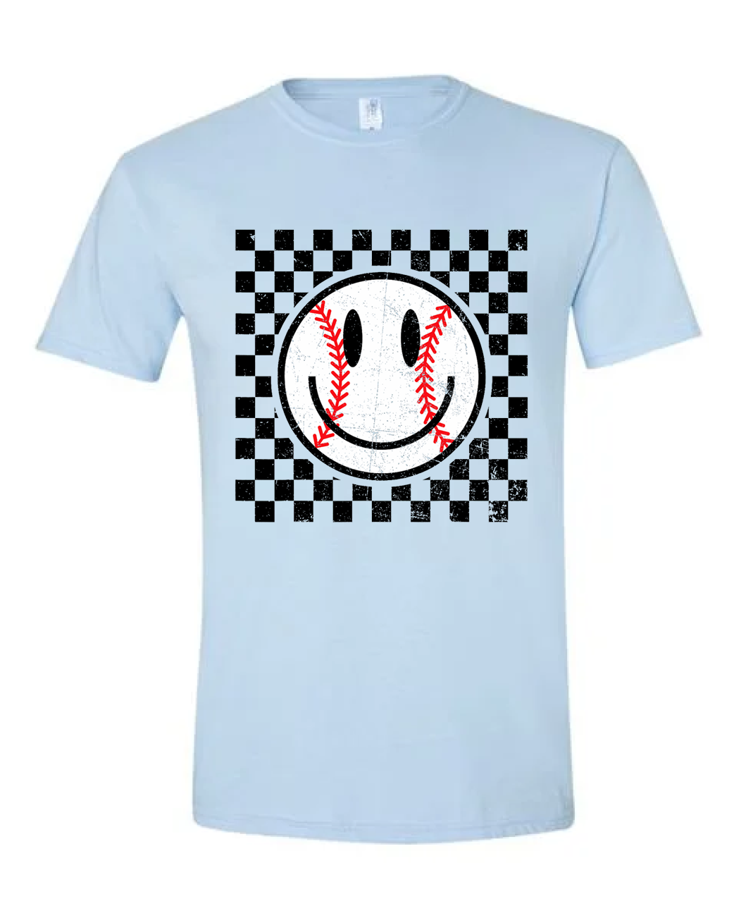 Baseball Smiley (Checkered) Tee