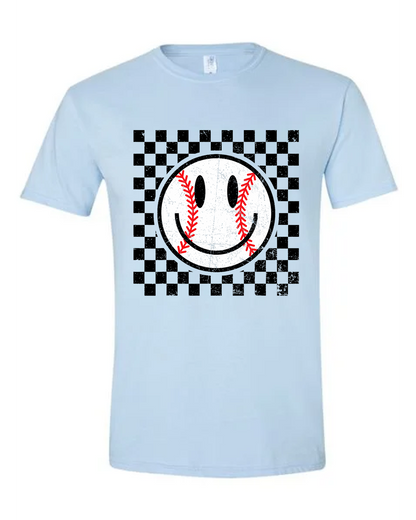 Baseball Smiley (Checkered) Tee