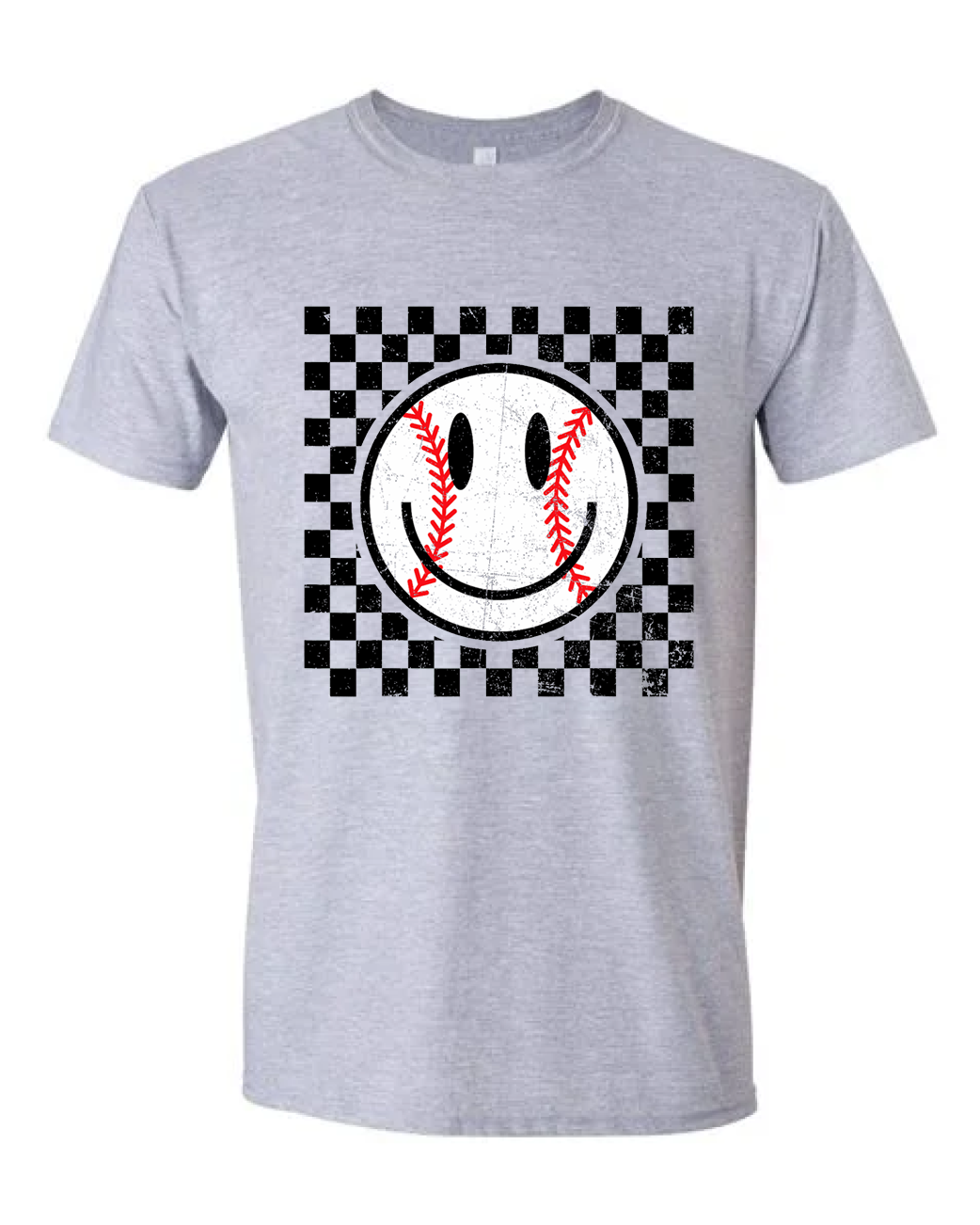 Baseball Smiley (Checkered) Tee