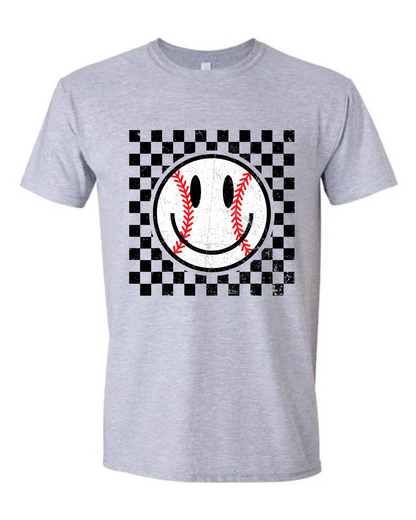 Baseball Smiley (Checkered) Tee