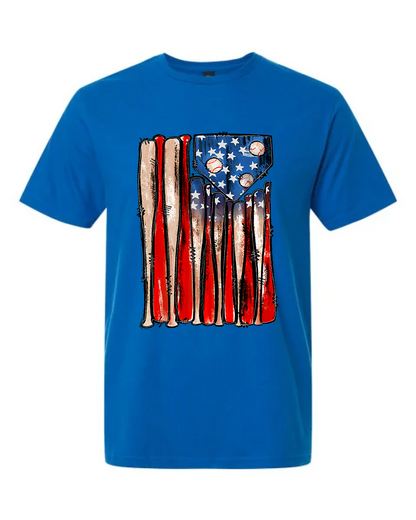 Baseball Bats Flag Tee