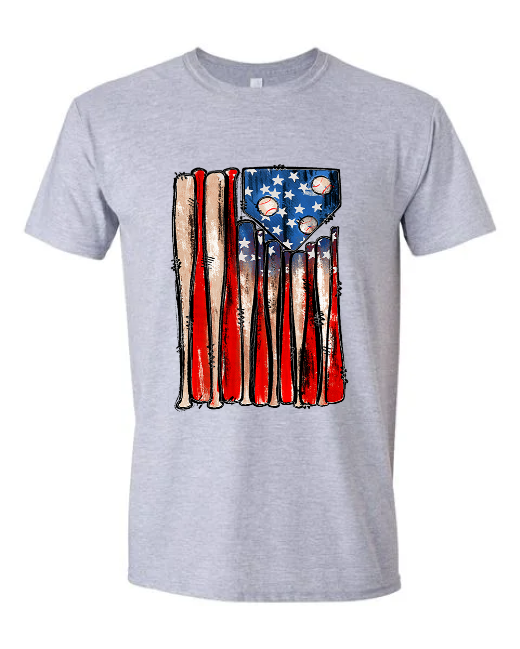 Baseball Bats Flag Tee
