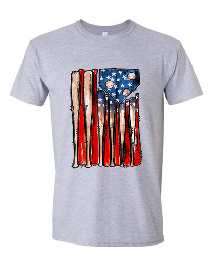 Baseball Bats Flag Tee
